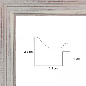 Cadre en bois Effect Profil 52 blanc 50x75 cm verre musée